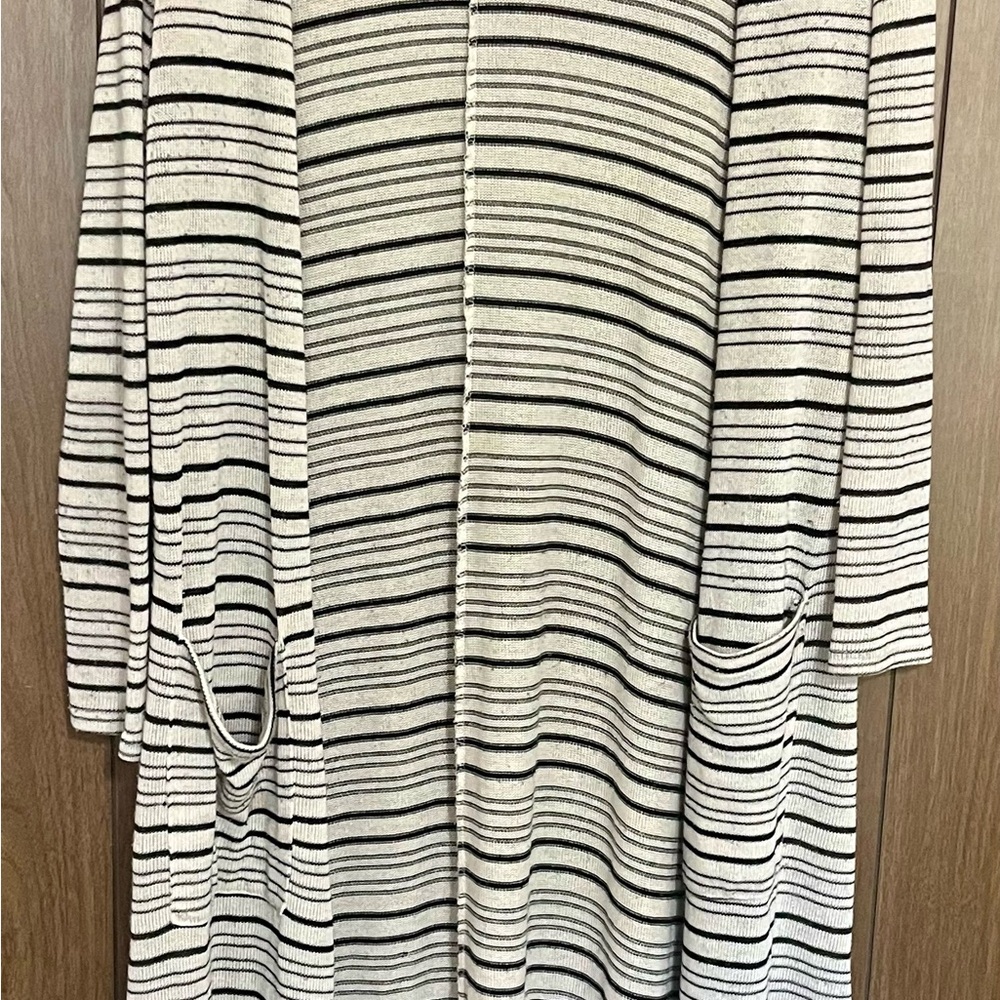 LuLaRoe Black and White Striped Cardigan